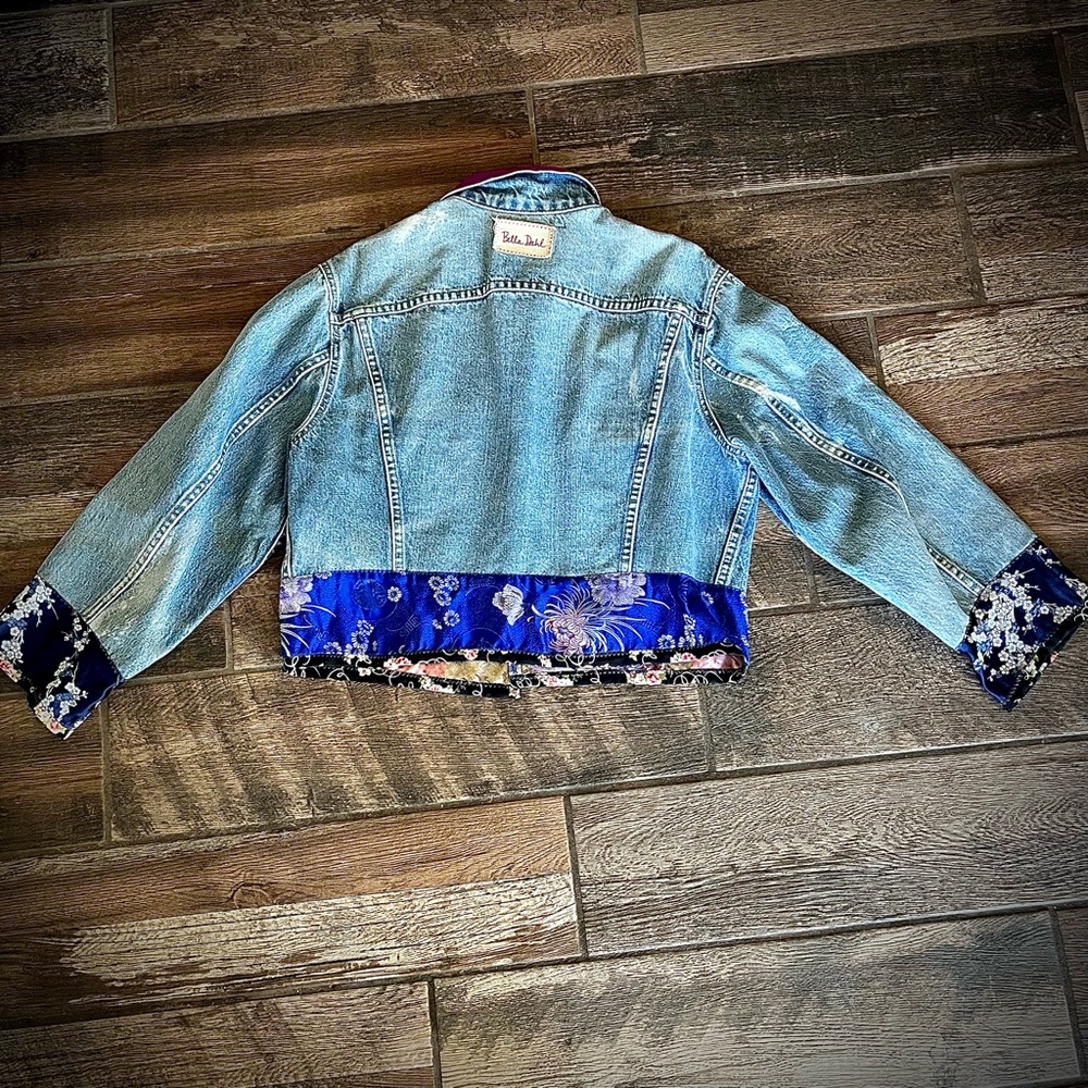 Bella Dahl Vintage Levis blue Jean Jacket silk L - Picture 2 of 8